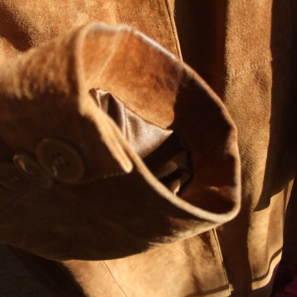 MODERN ESSENTIALS SUEDE LEATHER MID-LENGTH COAT - Picture 9 of 12